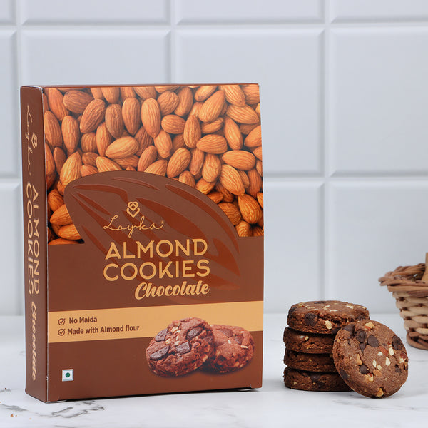 Almond Chocolate Cookies 12 pcs Box (No maida)