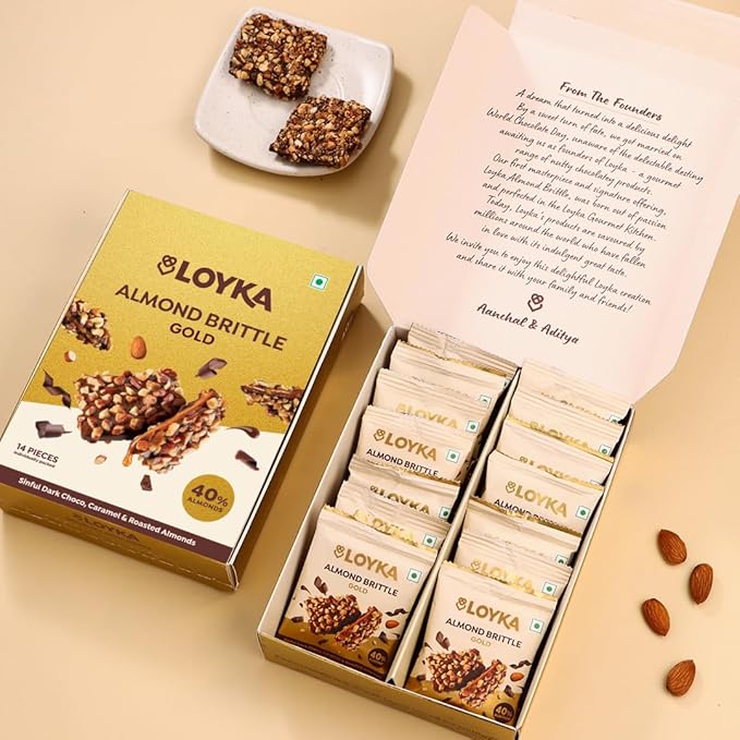 Almond Brittle Gold 14 Pcs Box