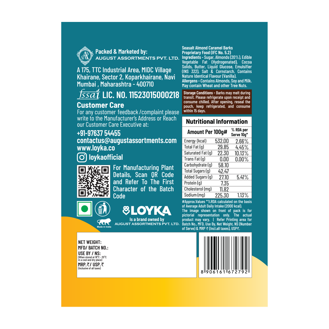 Loyka seasalt Almond Caramel choco barks
