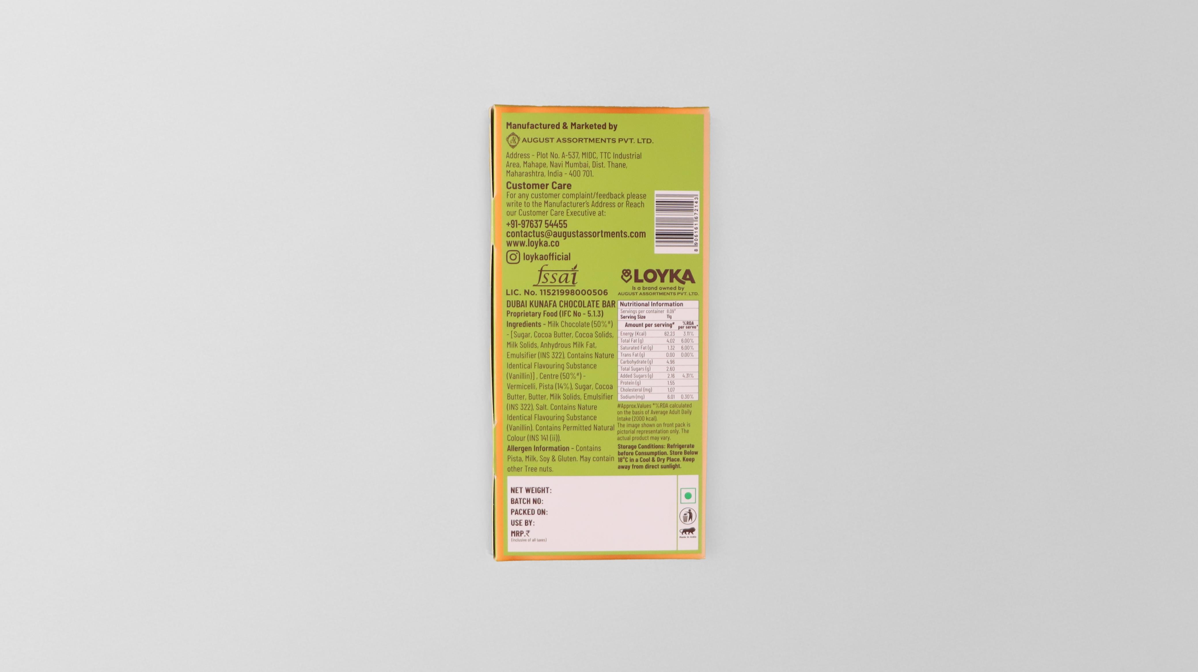 Dubai Kunafa Chocolate Bar