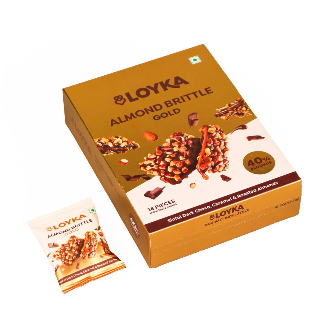 Almond Brittle Gold 14 Pcs Box