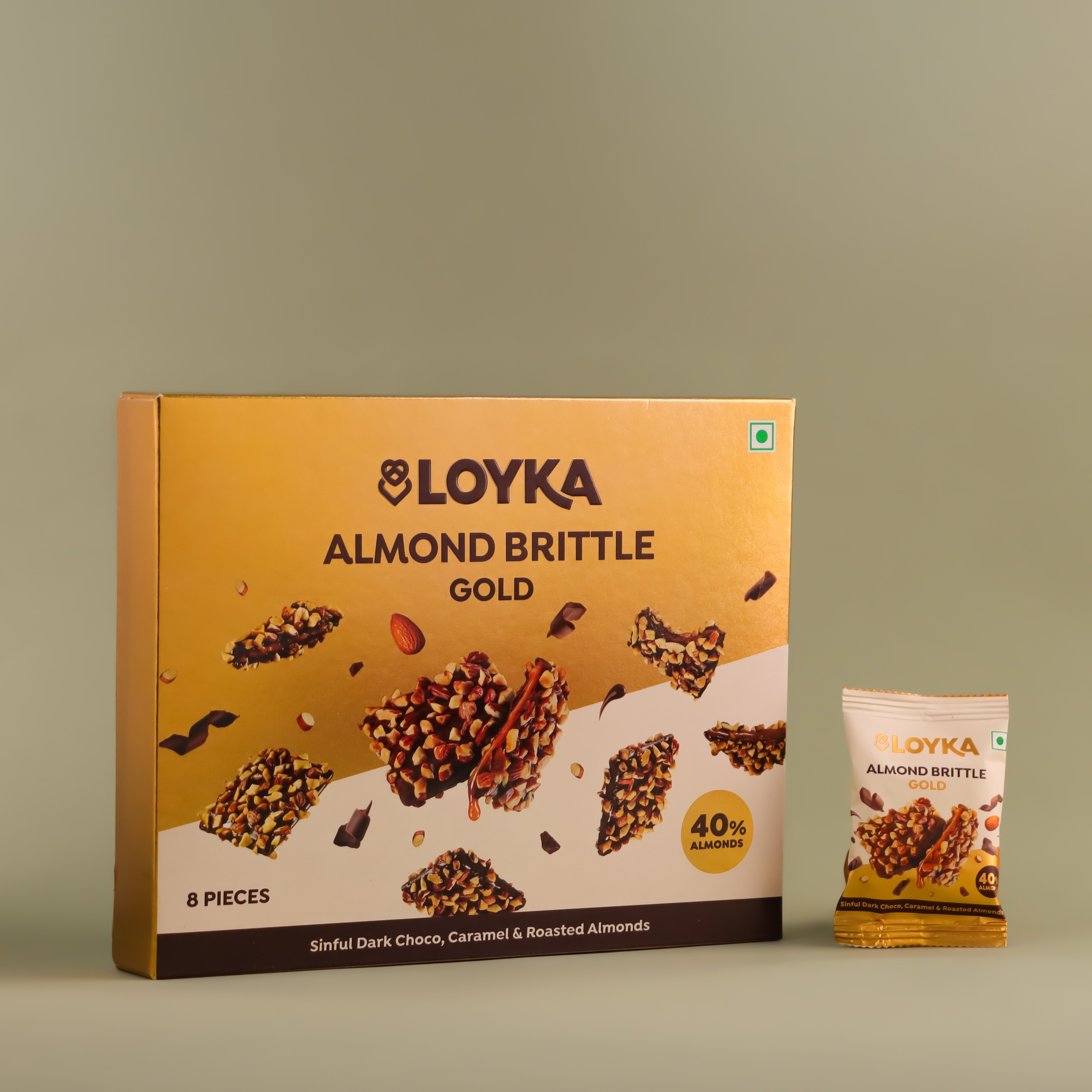 Almond Brittle Gold 8 Pcs Box