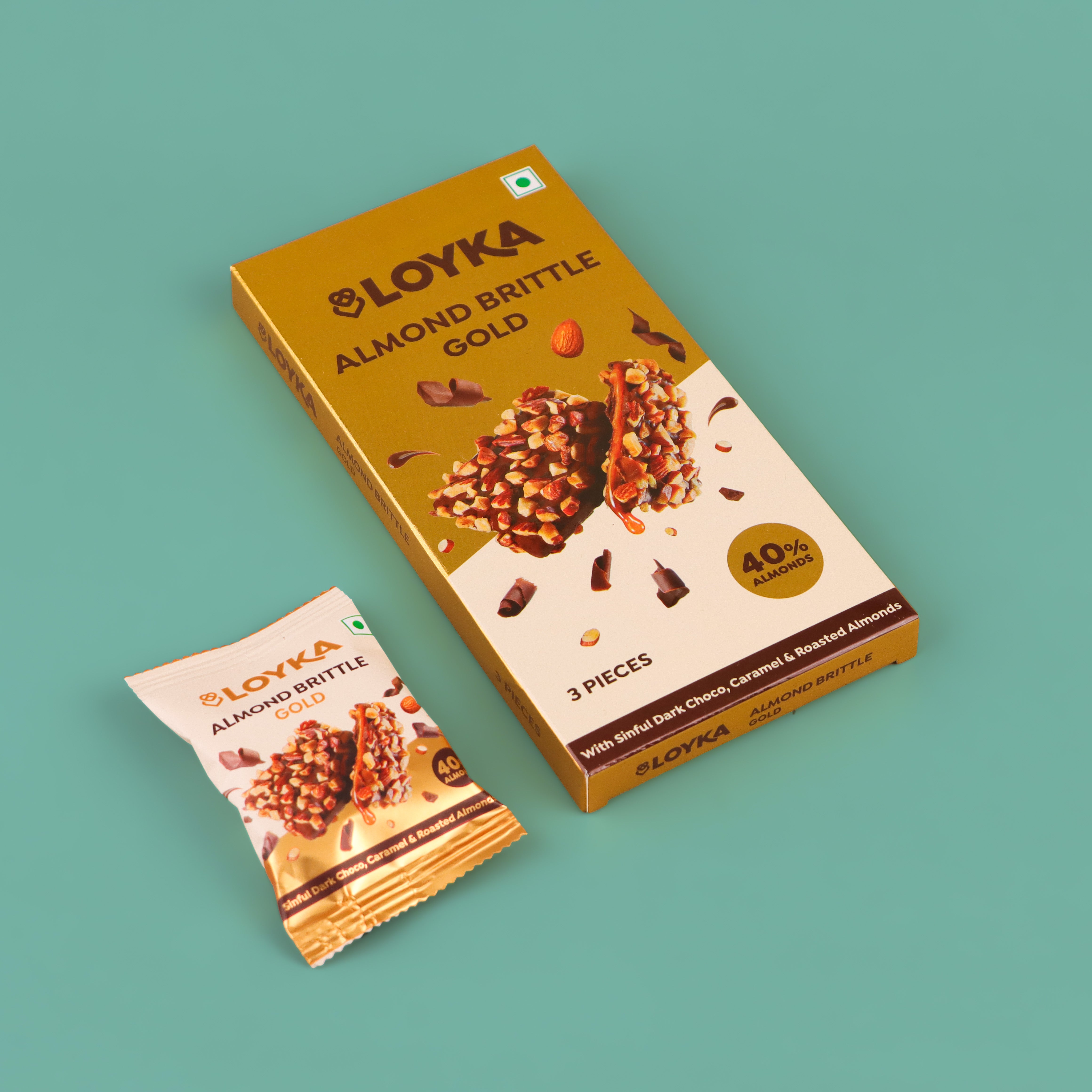 Almond Brittle Gold 3 Pcs Box