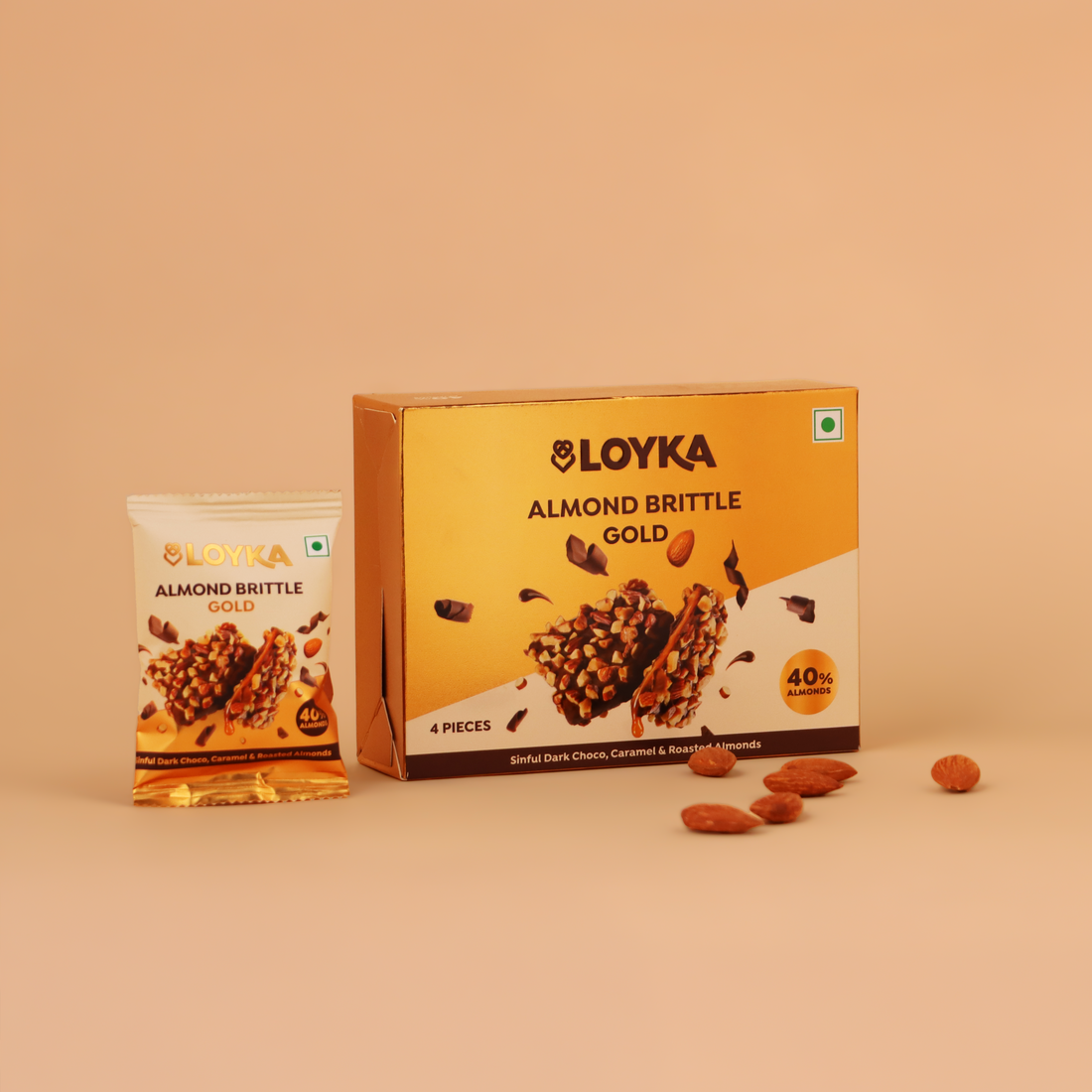 Almond Brittle Gold 4 Pcs Box