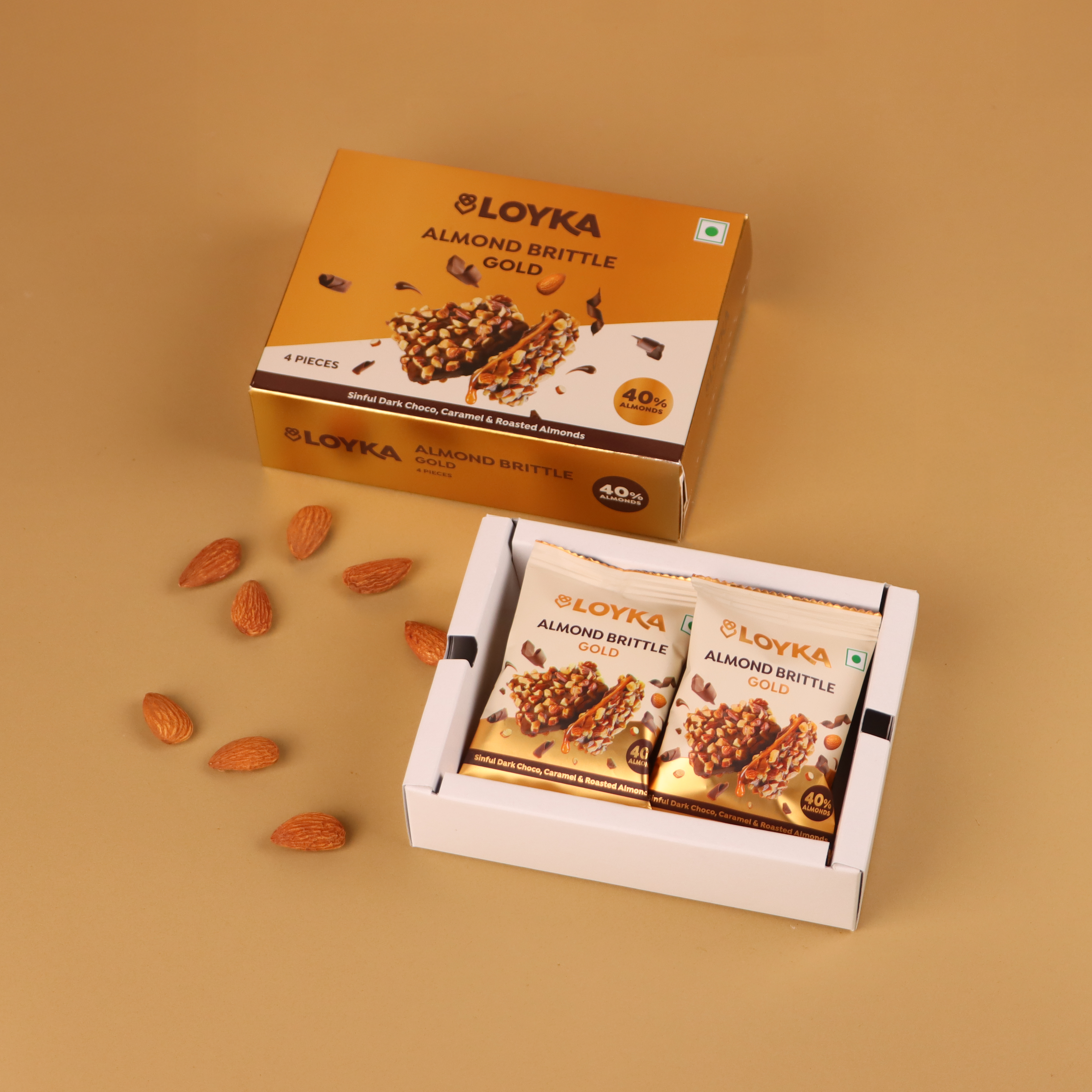 Almond Brittle Gold 4 Pcs Box