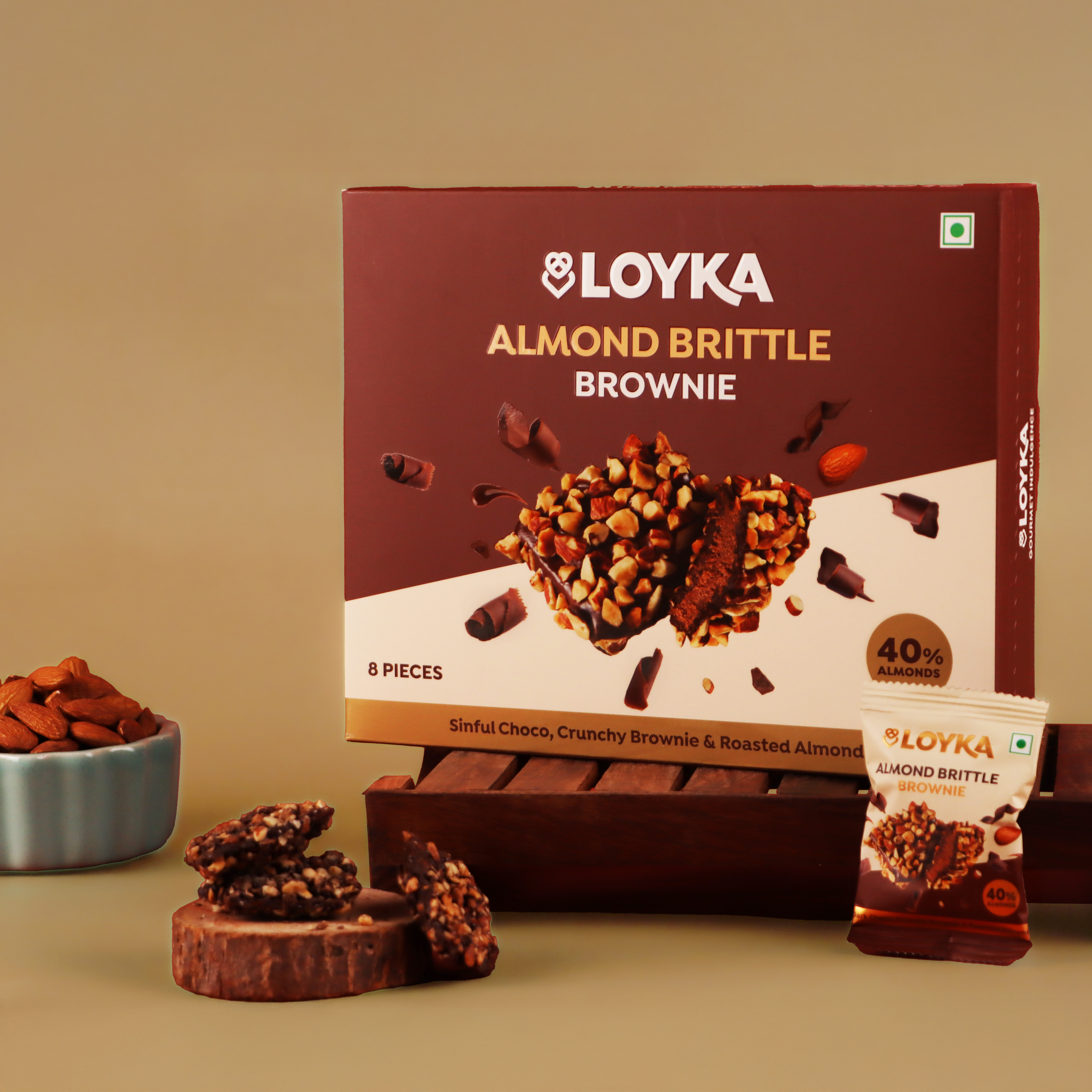 Almond Brittle Brownie 8pcs