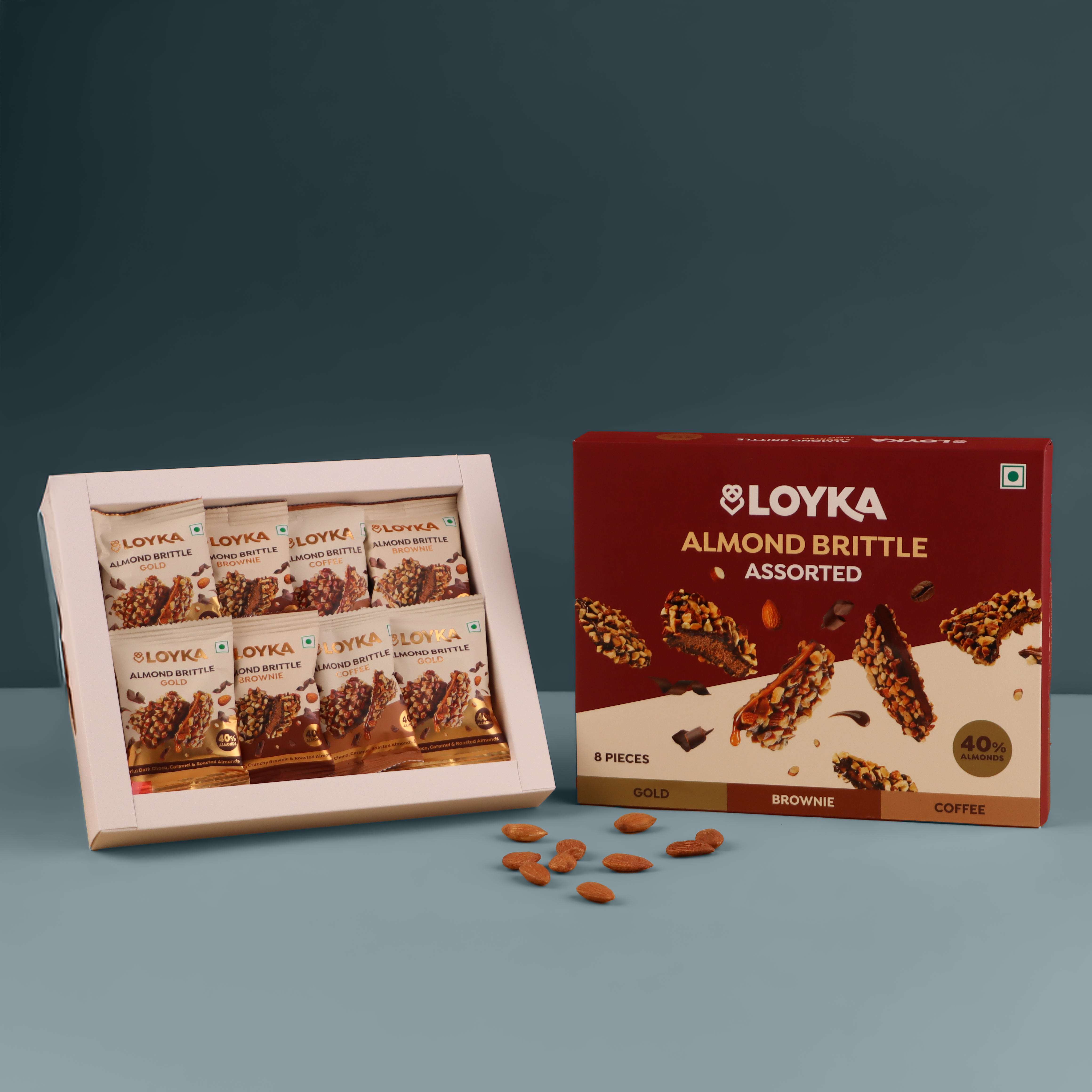 Almond Brittle Assorted 8 Pcs Box