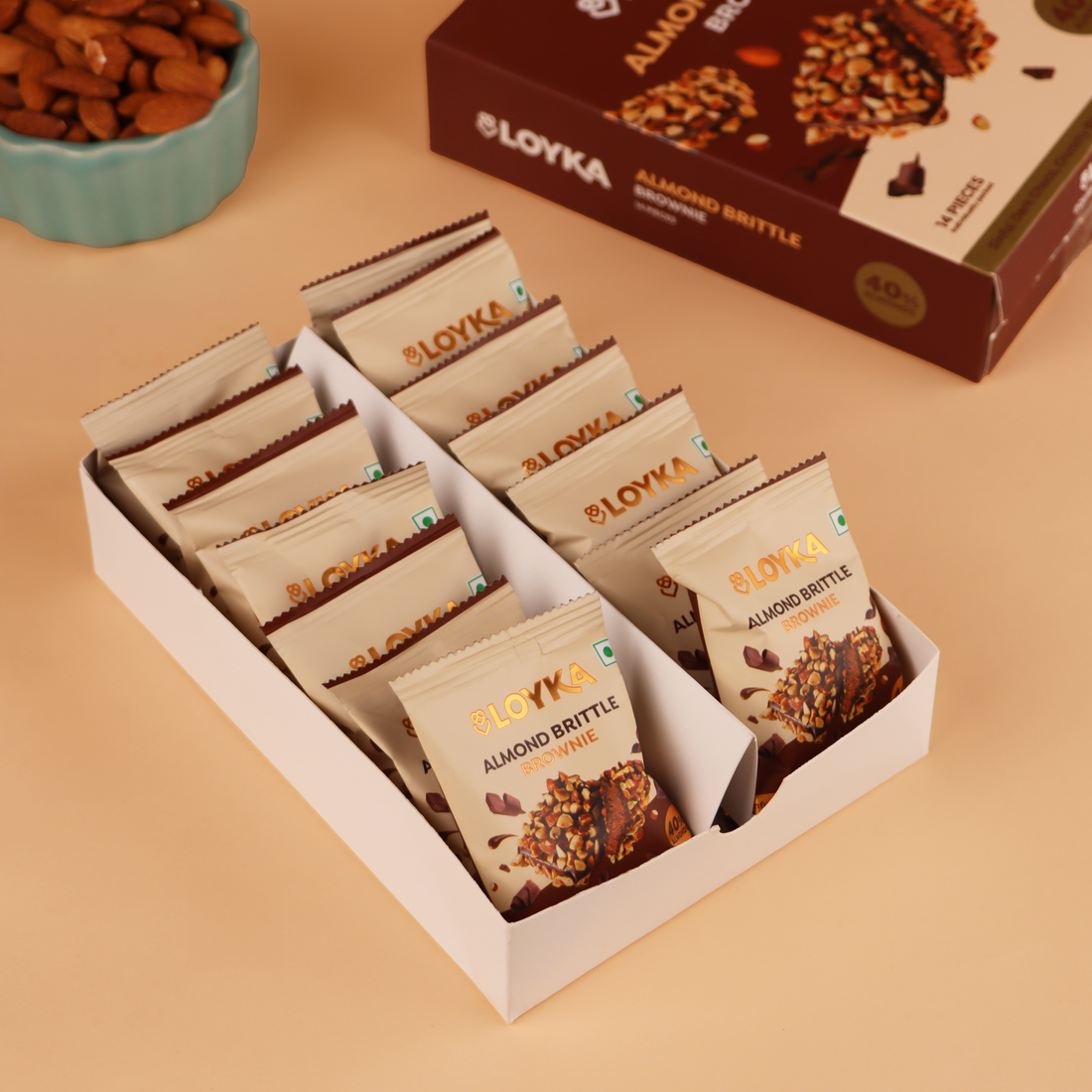 Almond Brittle Brownie 14 Pcs Box