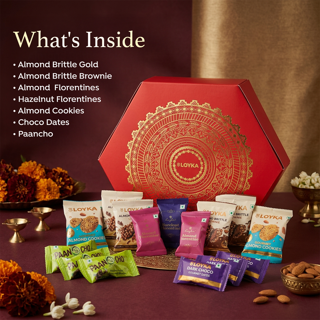 Red Sitara Rakhi Box