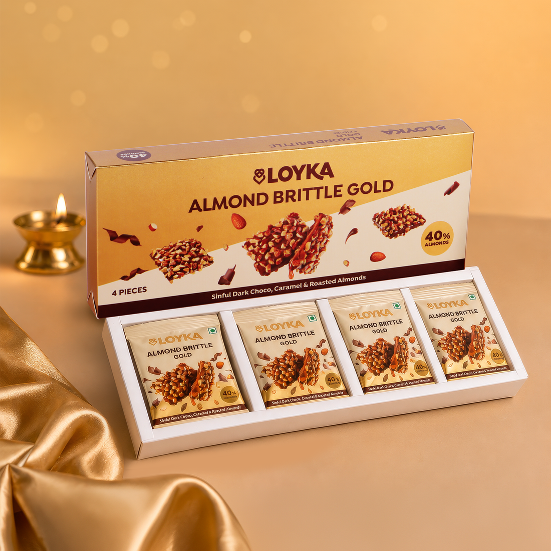 Almond Brittle Gold 4 Pcs Box