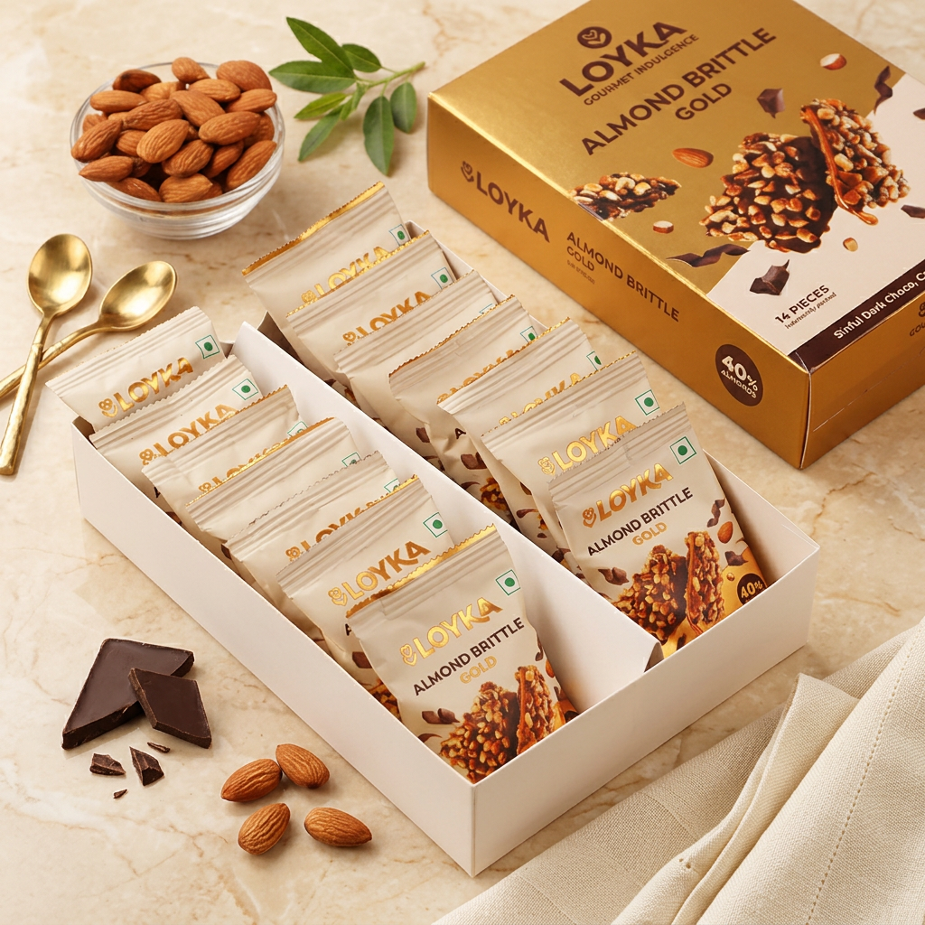 Almond Brittle Gold 14 Pcs Box