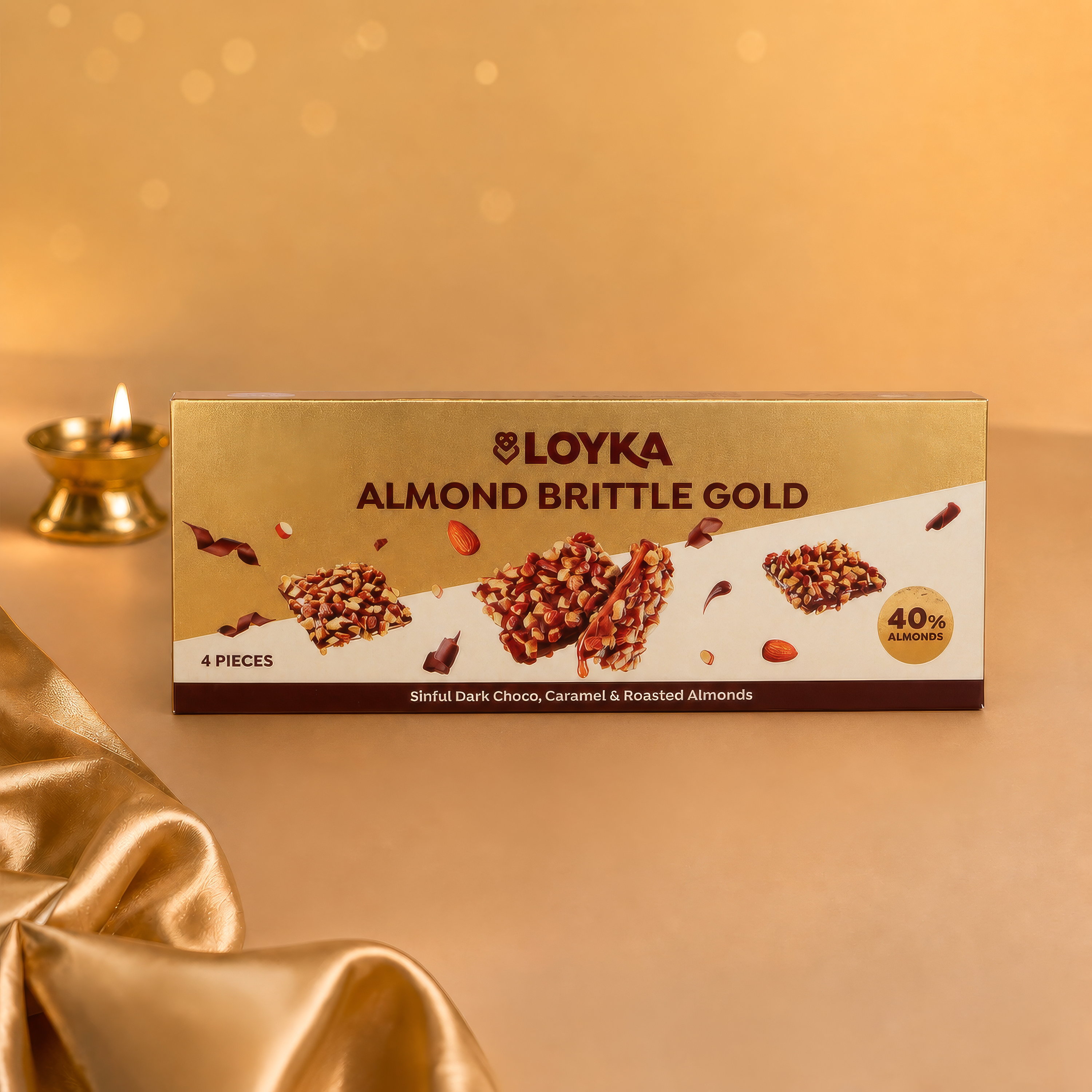 Almond Brittle Gold 4 Pcs Box