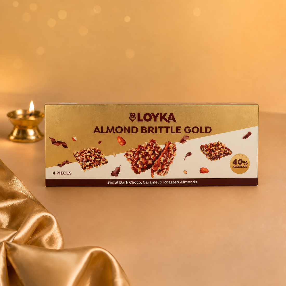 Almond Brittle Gold 4 Pcs Box