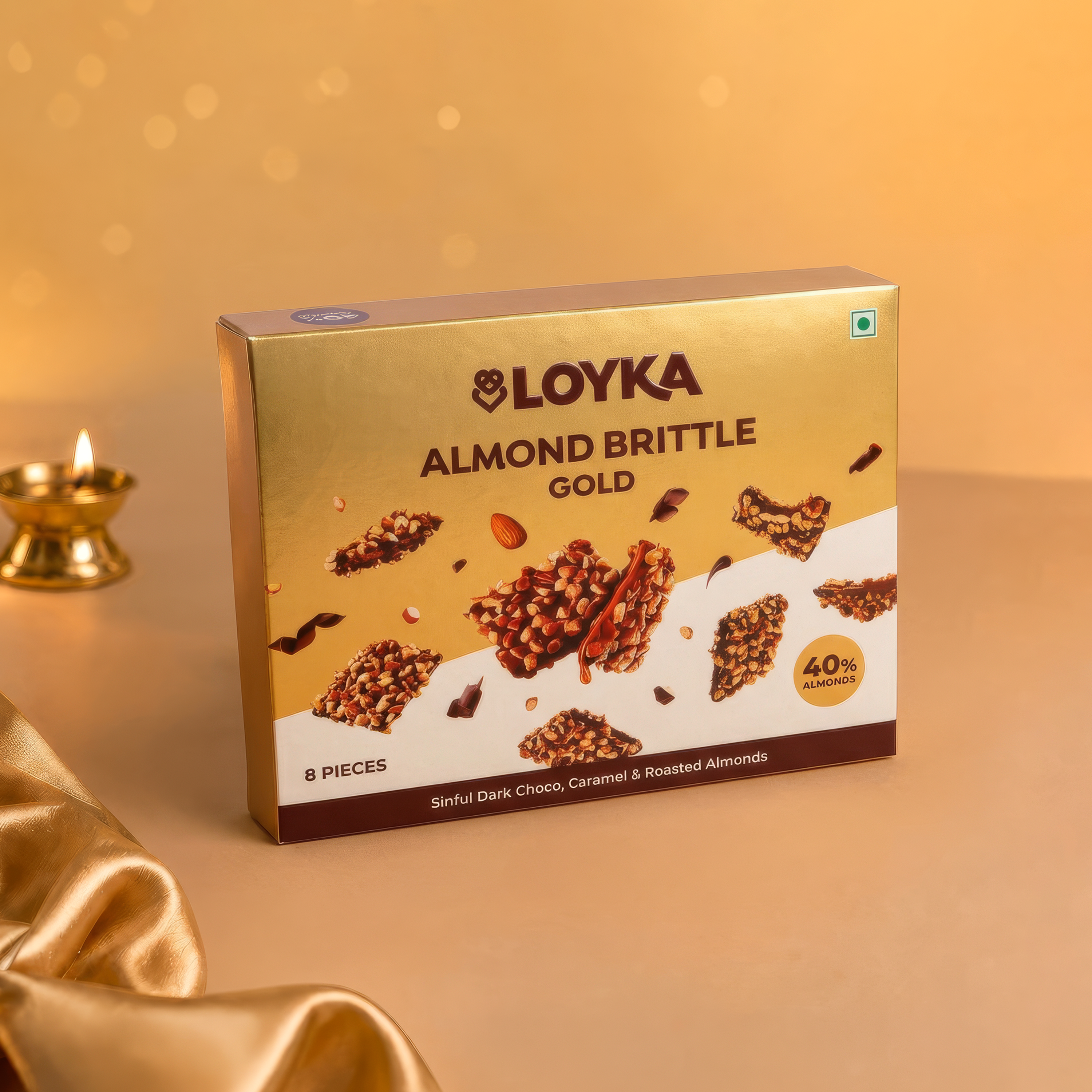 Almond Brittle Gold 8 Pcs Box