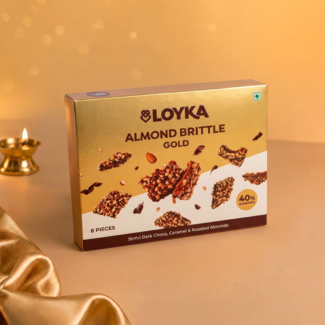 Almond Brittle Gold 8 Pcs Box