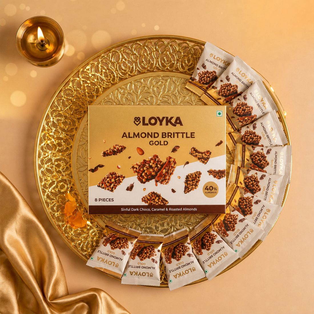 Almond Brittle Gold 8 Pcs Box