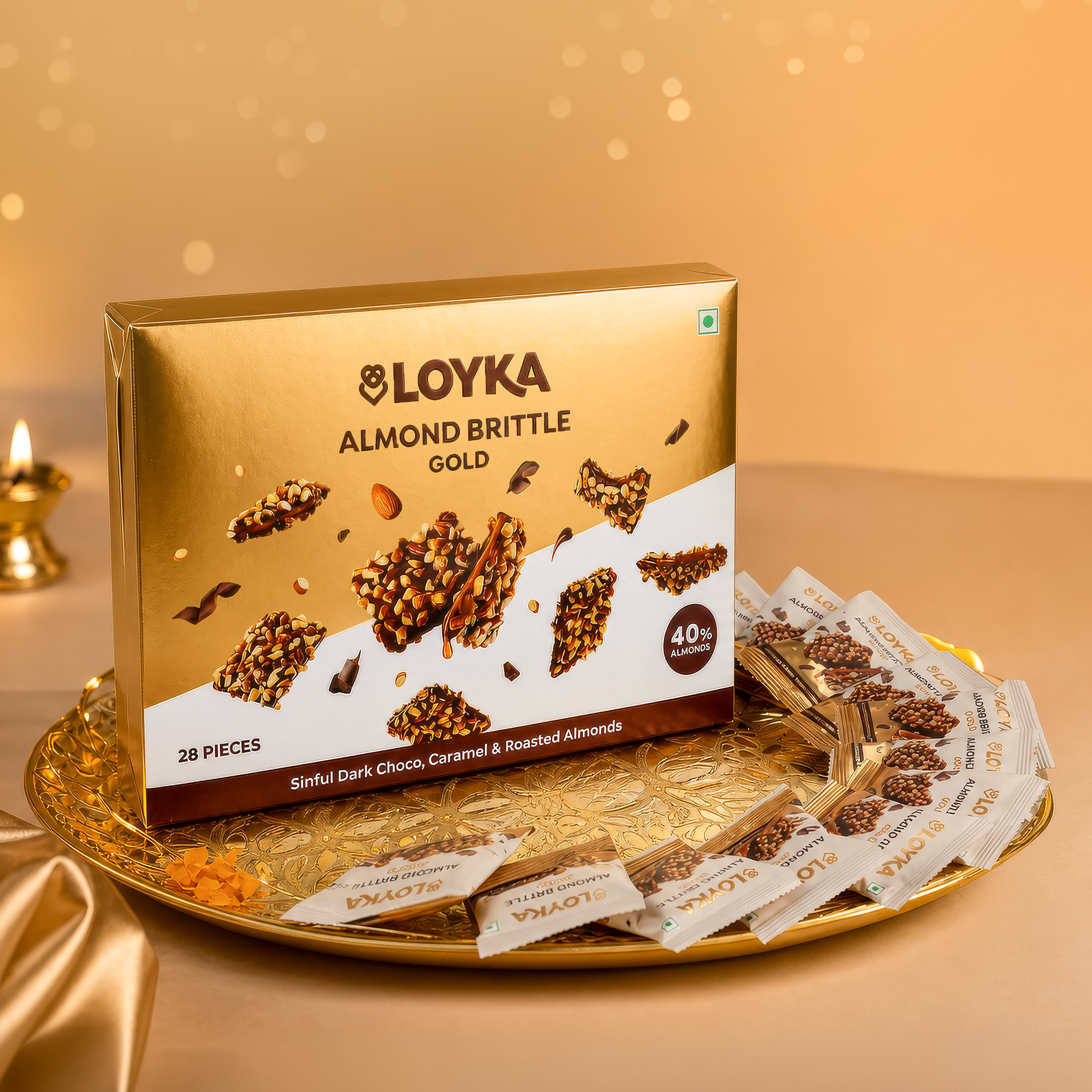 Almond Brittle Gold 28 Pcs Box