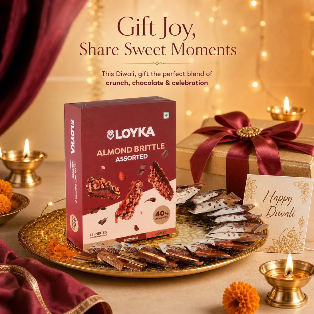 Almond Brittle Assorted 14 Pcs Box