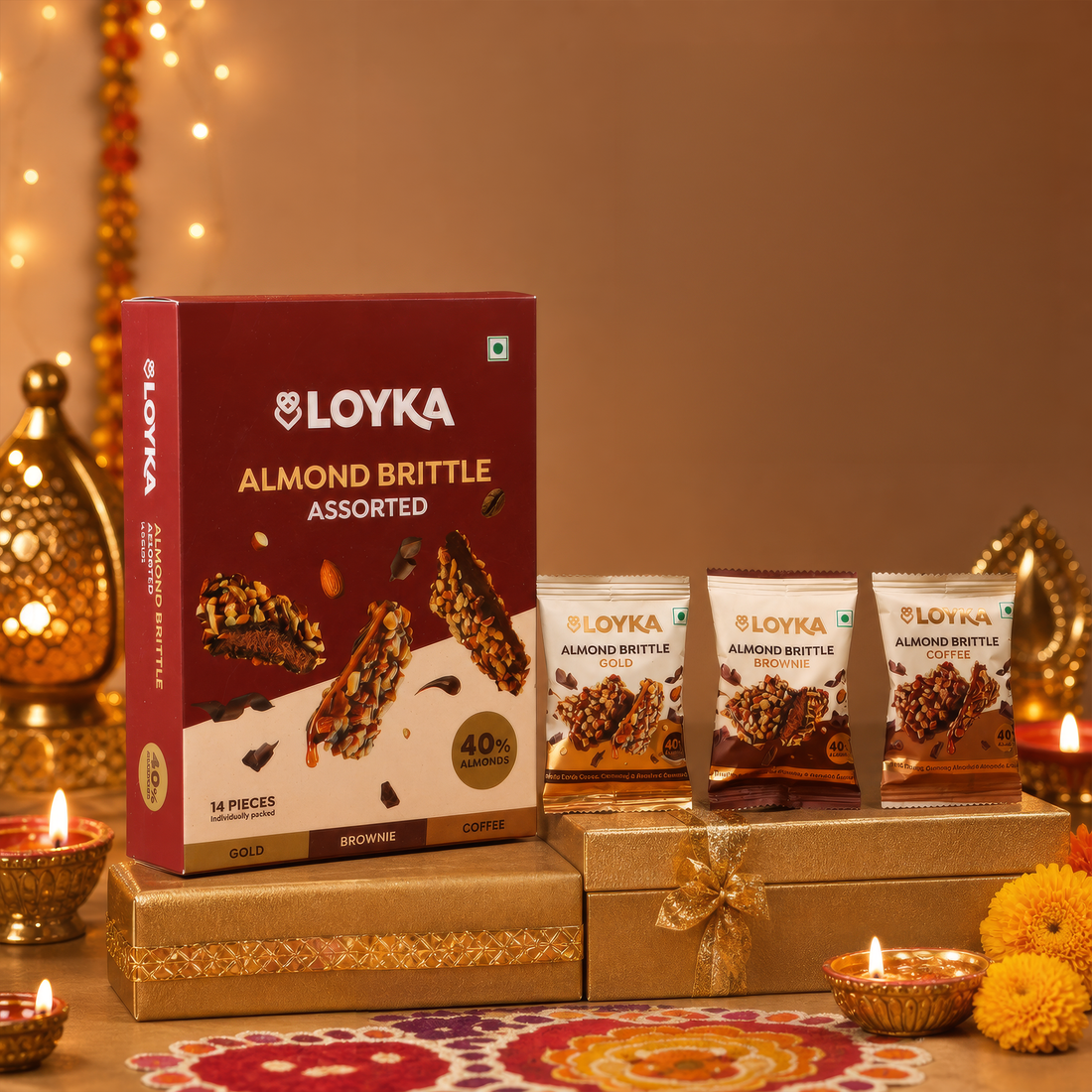 Almond Brittle Assorted 14 Pcs Box