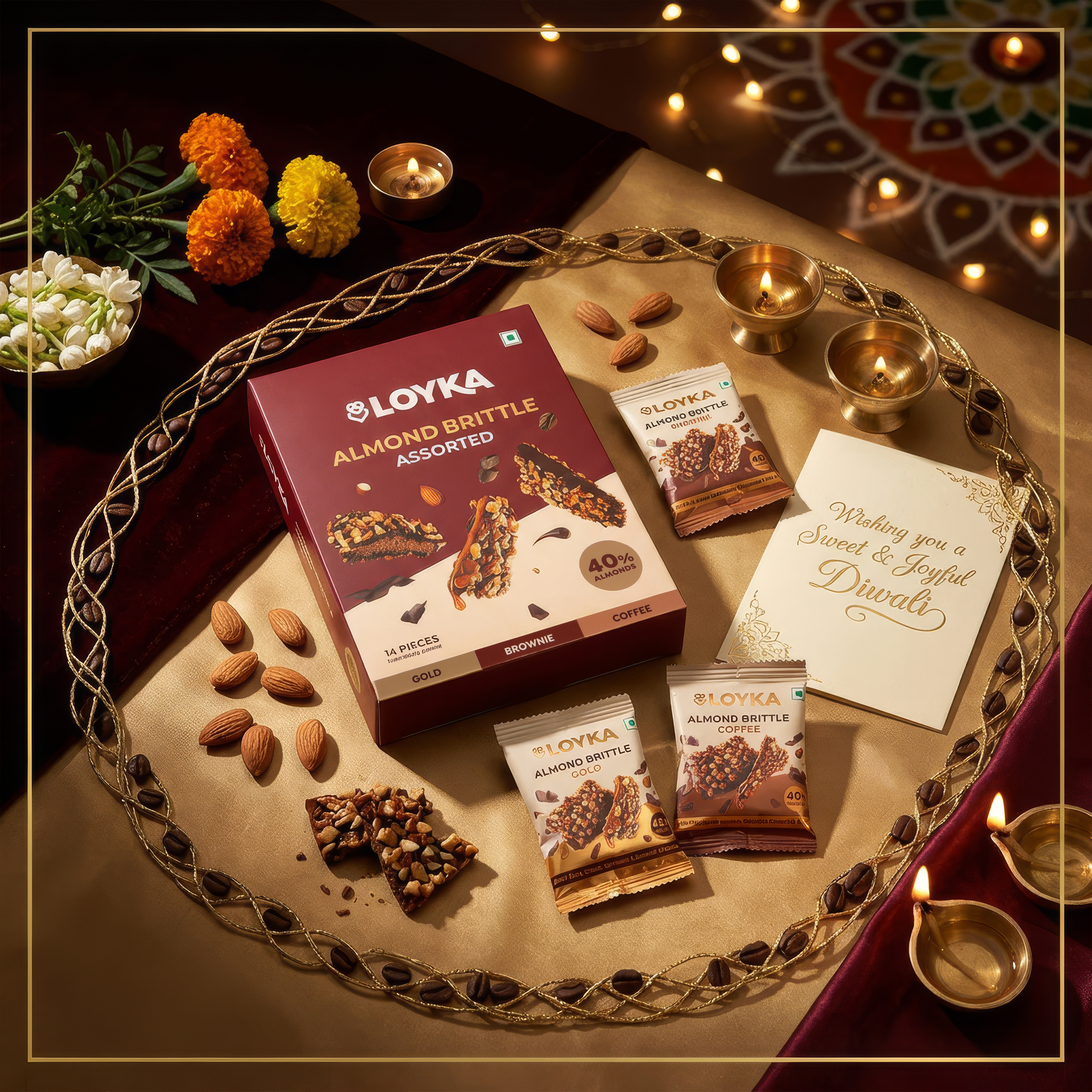 Almond Brittle Assorted 14 Pcs Box