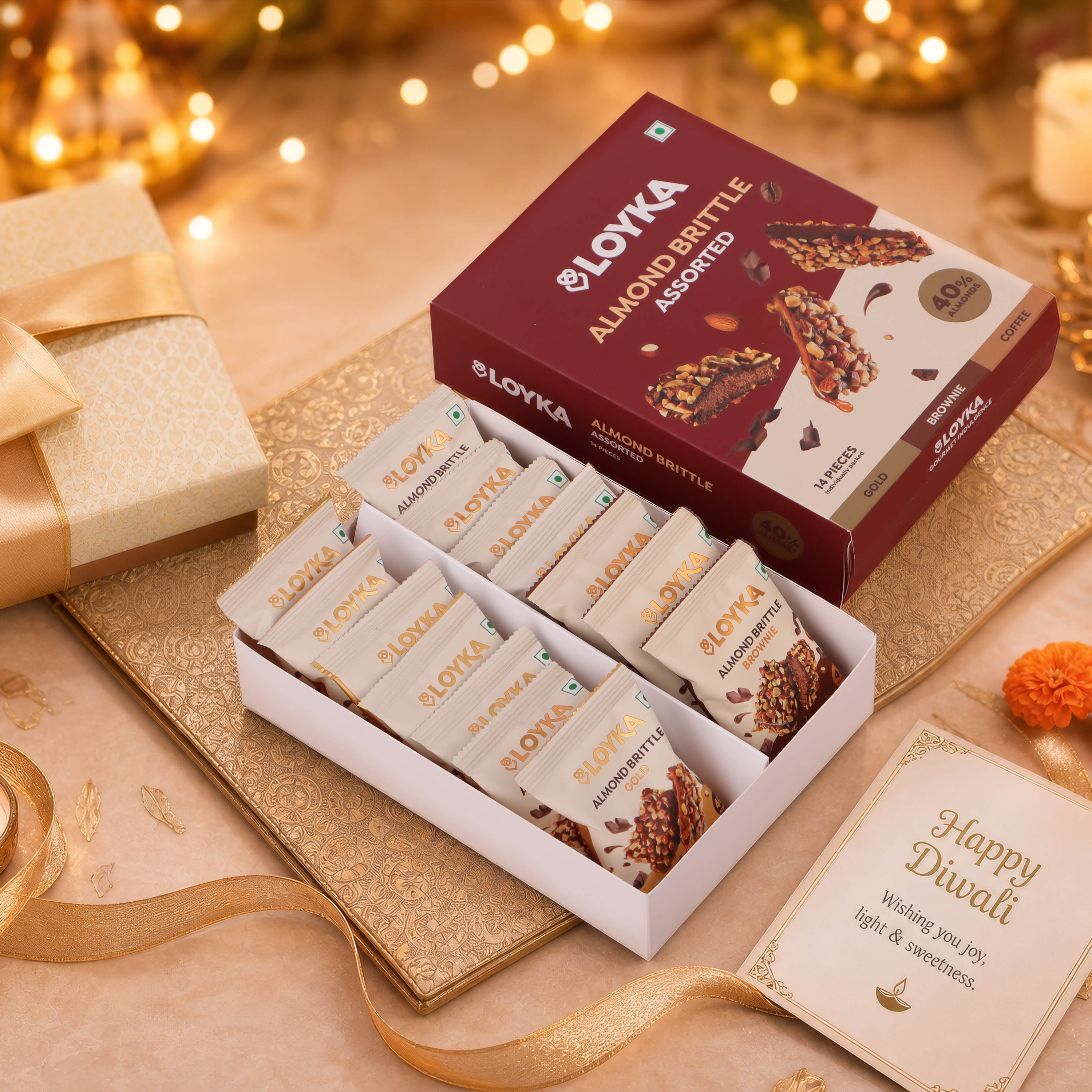 Almond Brittle Assorted 14 Pcs Box