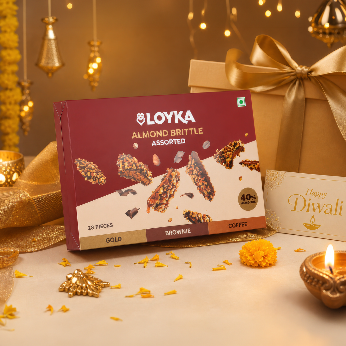 Almond Brittle Assorted 28 Pcs Box