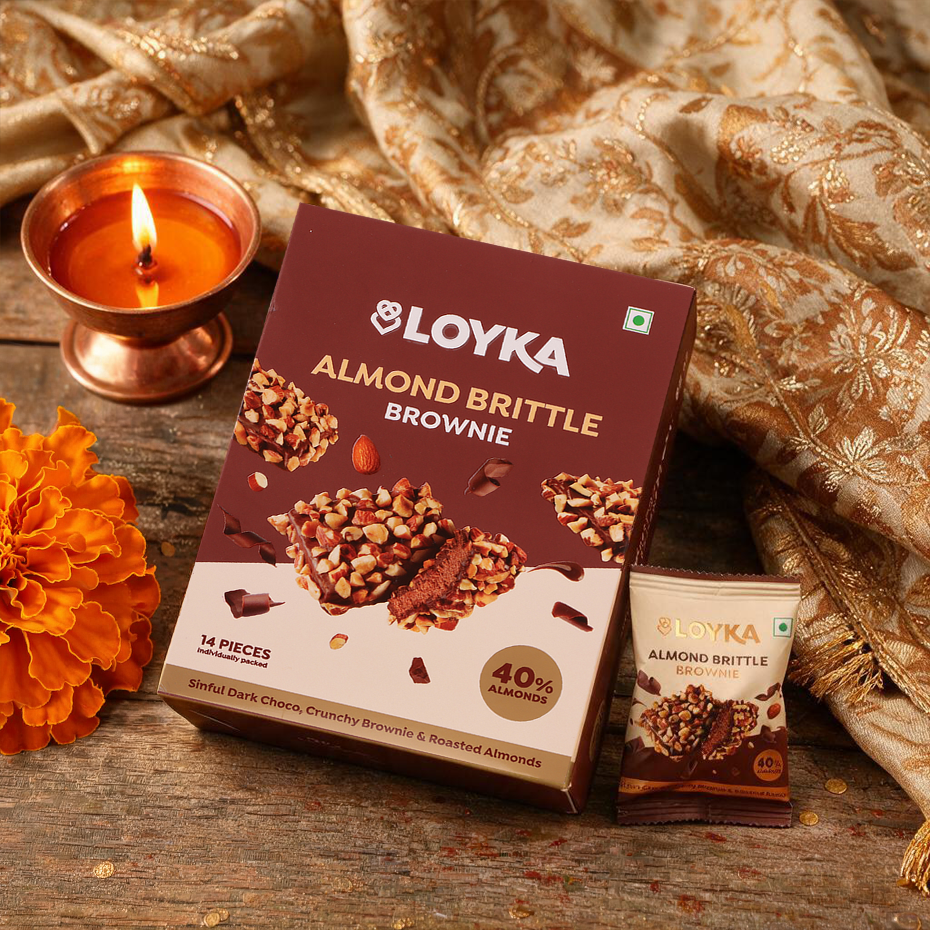 Almond Brittle Brownie 14 Pcs Box