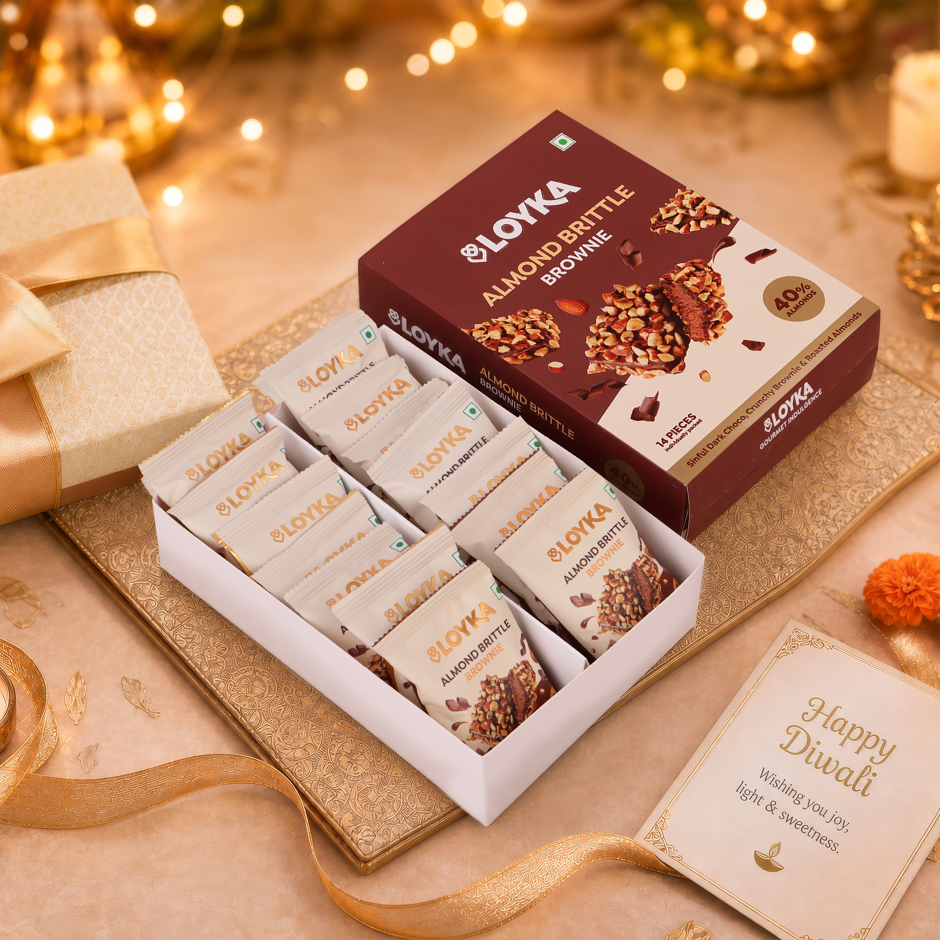 Almond Brittle Brownie 14 Pcs Box