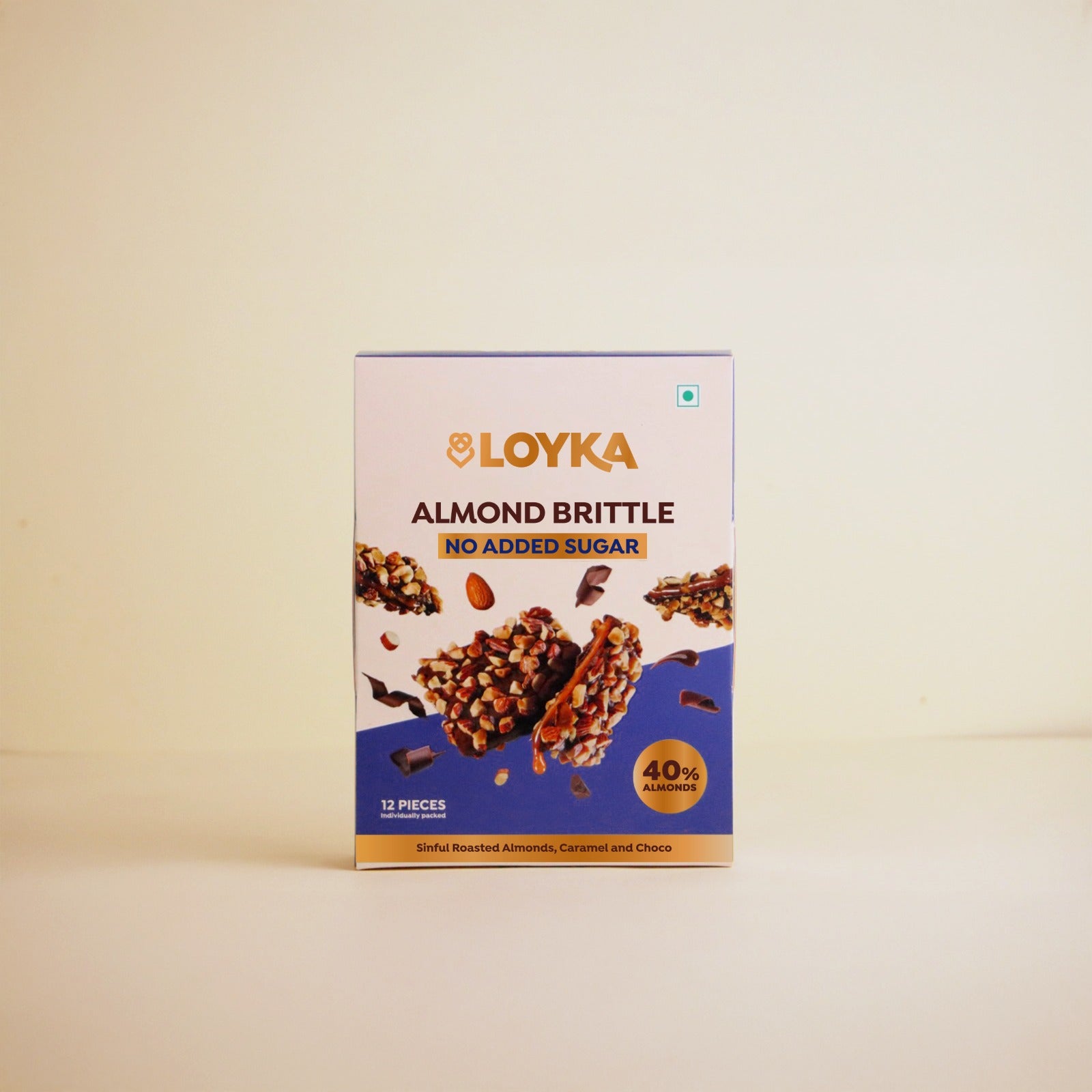 Almond Brittle 12 pcs Box (No Added Sugar)