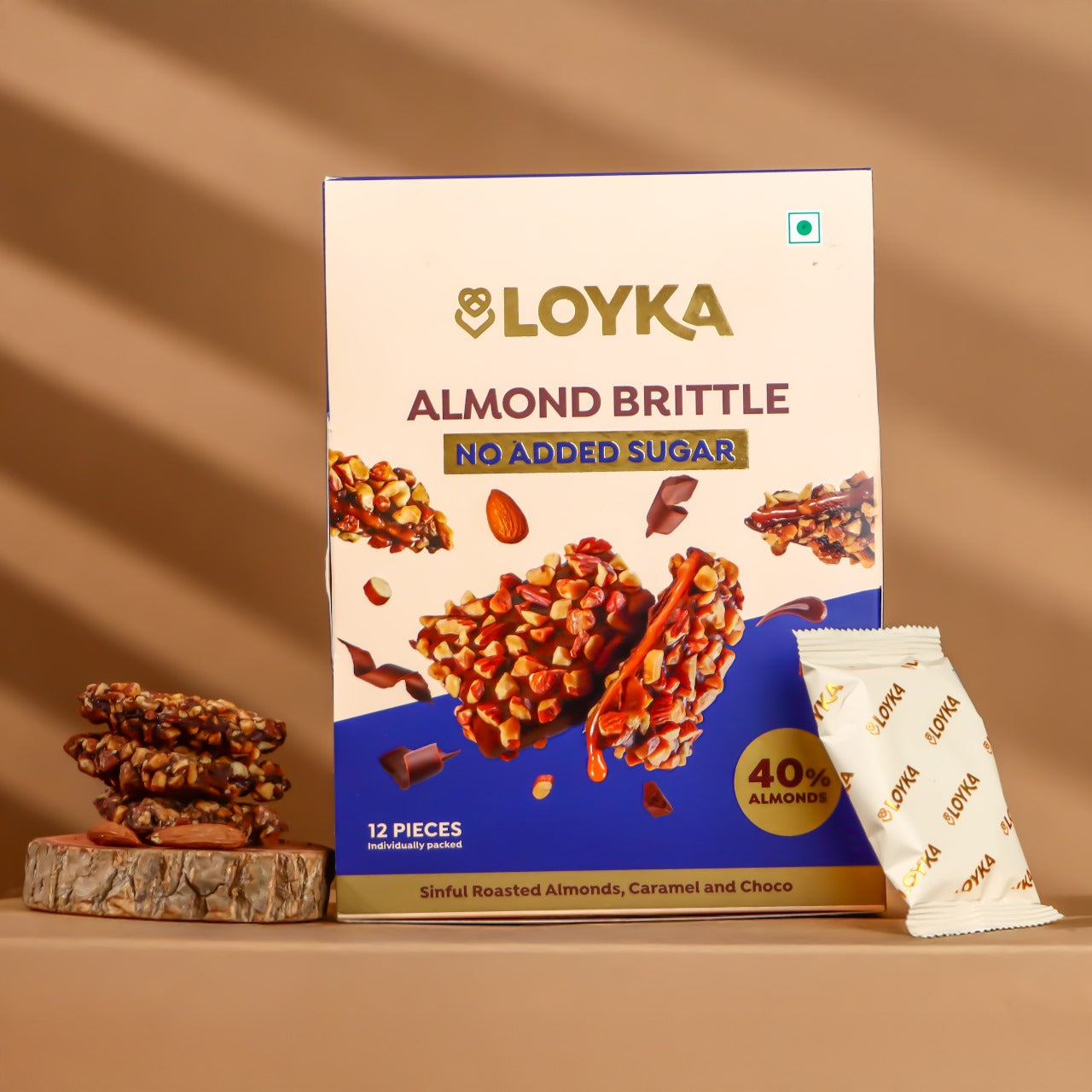 Almond Brittle 12 pcs Box (No Added Sugar)