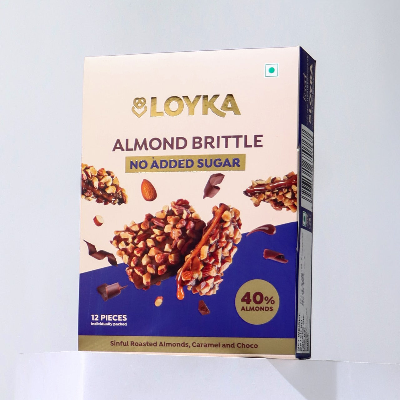 Almond Brittle 12 pcs Box (No Added Sugar)
