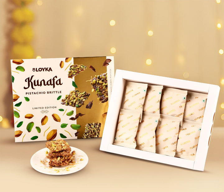 Loyka Kunafa Pistachio Brittle (7 pcs) & Almond Brittle Gold (1 pc)