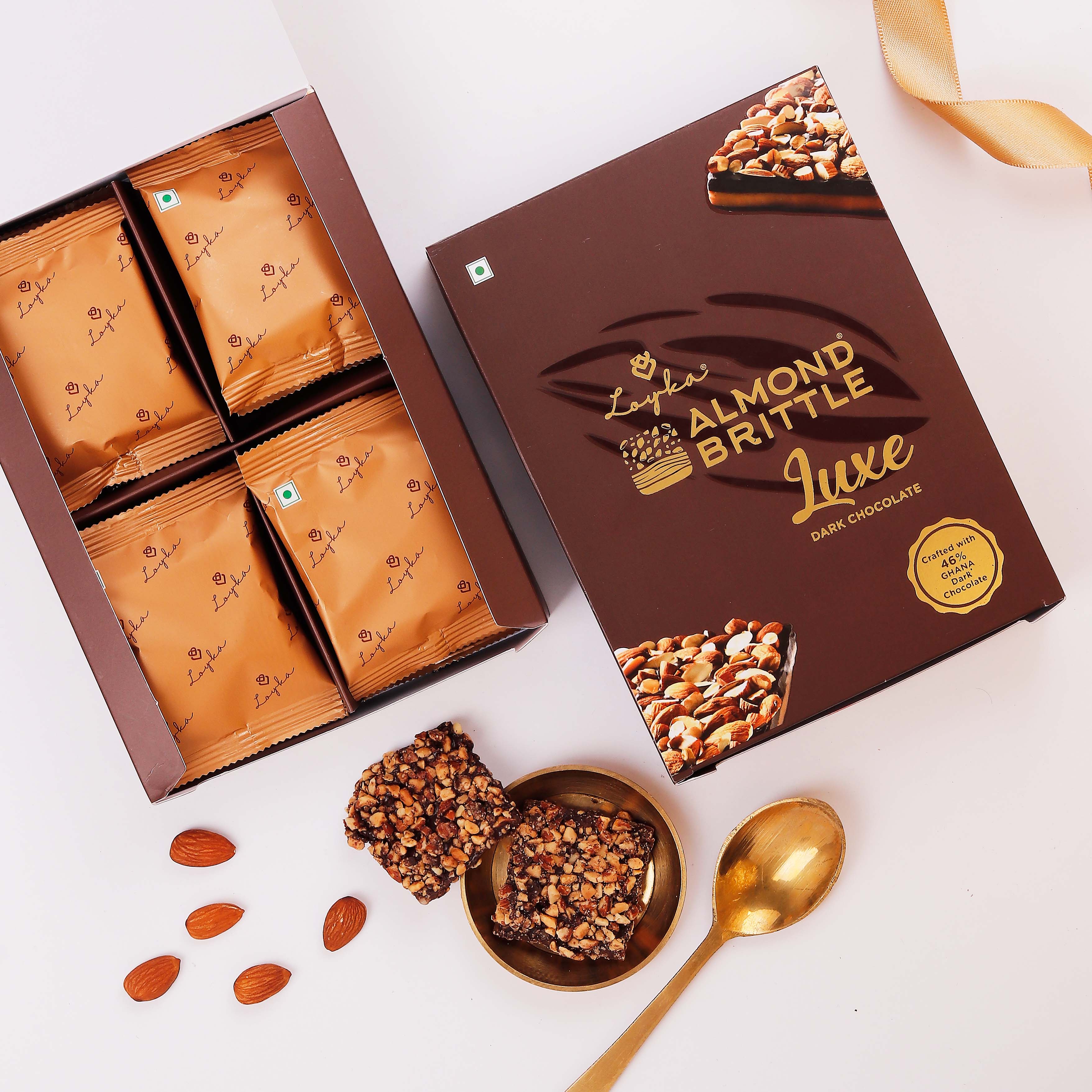 Almond Brittle Luxe 12 pcs Box (Dark Chocolate) Loyka