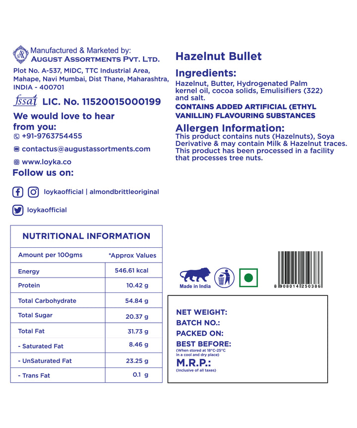 Hazelnut Bullet 14pc Box